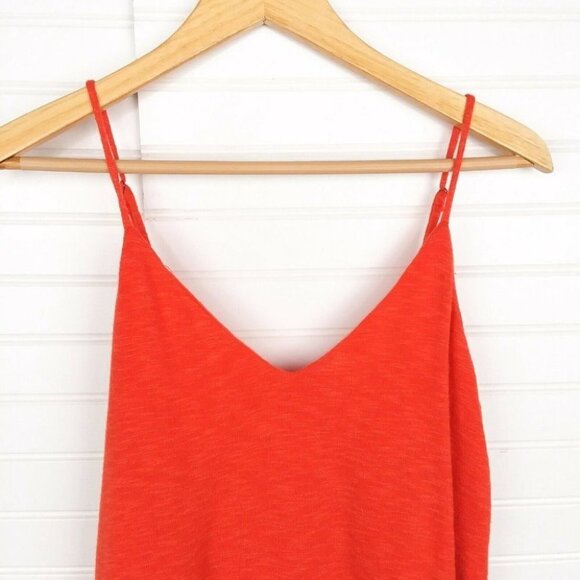 Peyton Jensen Aspen Knit Cami Side Stripes Sleeveless Orange/Red Size Medium - Picture 2 of 8
